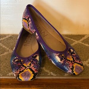 Colorful Python Print Ballet Flats